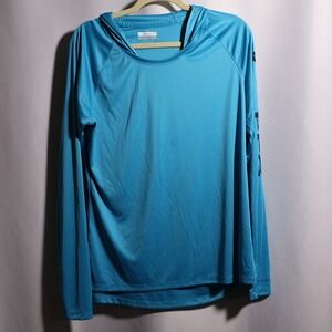 Columbia PFG Terminal Tackle Hoodie Mens XL Blue Omni-Shade Sun Shirt FL1014